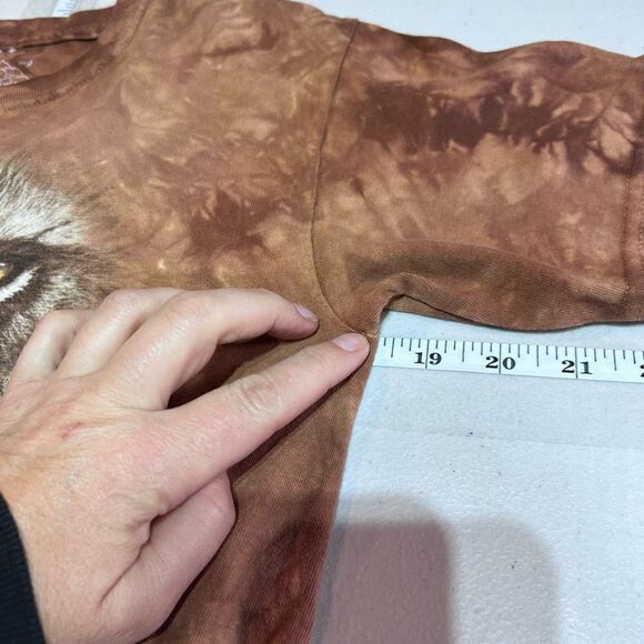 Vintage The Mountain Women's Tie-Dye Crew Neck Lion Graphic shirt Brown Small - Picture 7 of 7